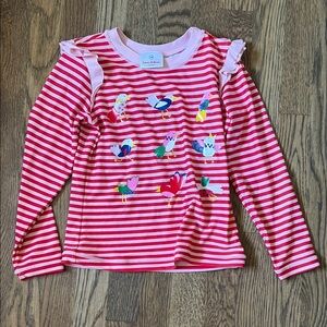 Hanna Andersson Pink Striped Kids Swim Rashguard